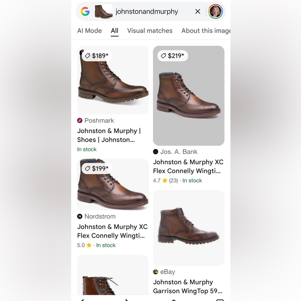 JOHNSTON & MURPHY Mens Brown Garrison Toe Block Heel Leather Boots Shoes…NEW sz8 - Picture 8 of 9